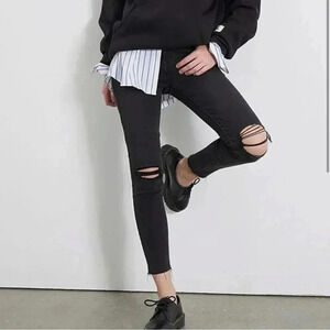 Pacsun High Rise Jegging Distressed Black 25